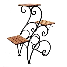 Подставка напольная (металл+дерево) на 3 цв 59-783 (Айронкр)