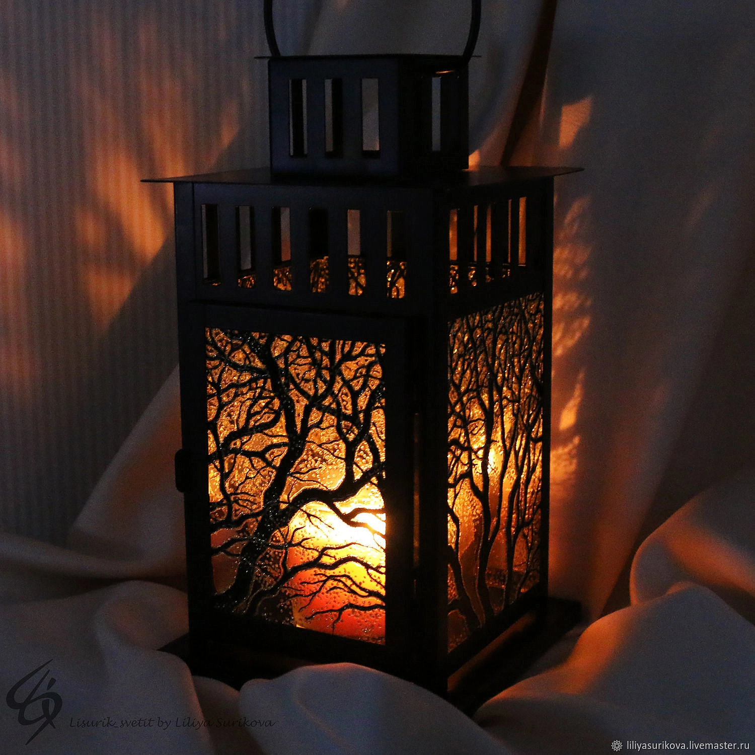 Фонарь свечной подвесной состаренный металл AC91