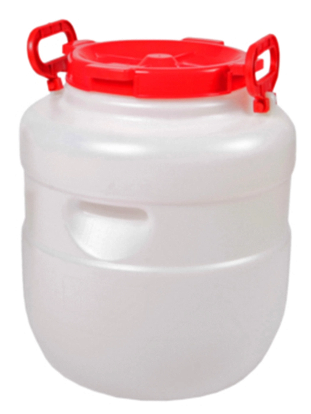 Бочка пластиковая белая круглая (усиленные ручки с крышкой) 50 литров