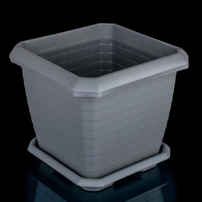 Горшок Измир с поддоном антрацит