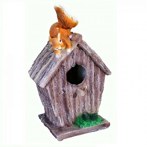 Фигура садовая Навес Скворечник с белкой 28*17 