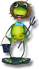 декор для  сада Лягушка в шляпе с ведерком 330*200*130 ПКО