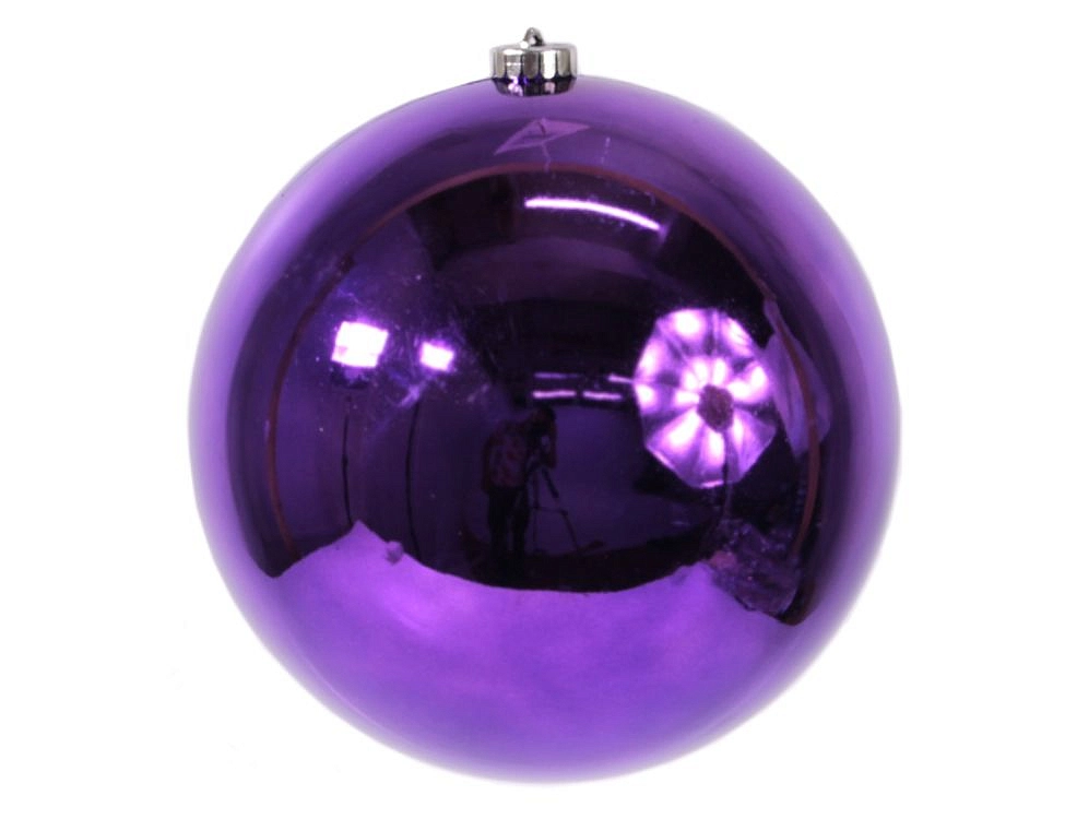 Пластиковый шар глянцевый, цвет: фиолетовый, 200 мм, Kaemingk