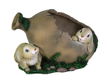 Кашпо Два зайца у кувшина H-28