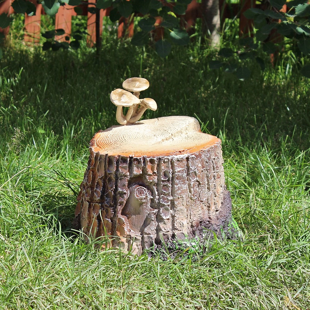 Фигура садовая Пенек с грибами F02009 (Айронкр)