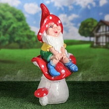 Фигура садовая Гном мухомор большой  