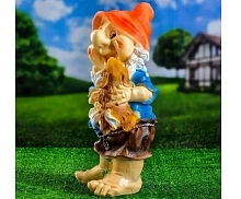 Фигура садовая Гном с собачкой 