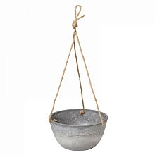 Кашпо подвесное на веревке 4л СВЕТЛЫЙ ДРЕВЕСНЫЙ УГОЛЬ