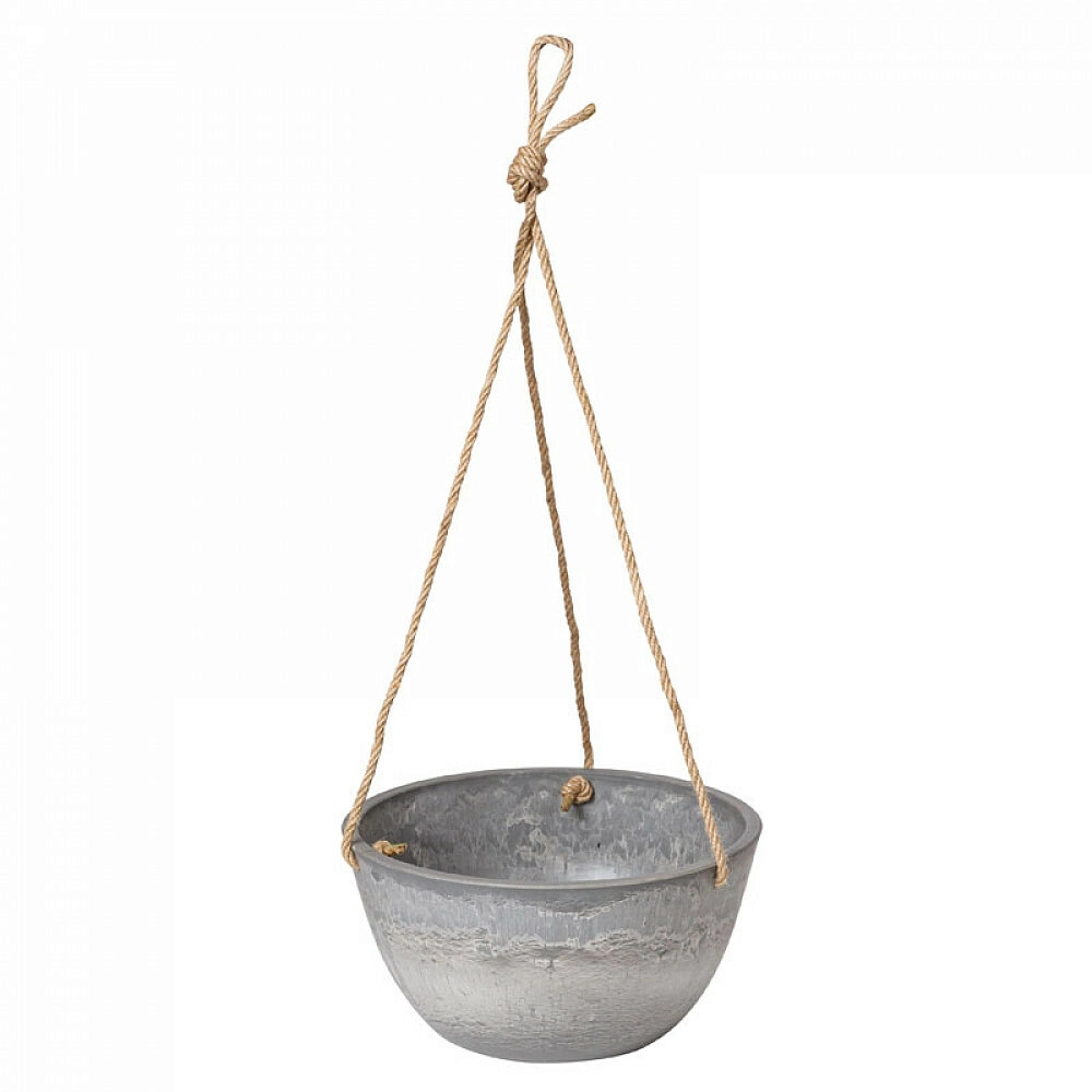 Кашпо подвесное на веревке 4л СВЕТЛЫЙ ДРЕВЕСНЫЙ УГОЛЬ