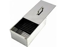 Коптильня двухъярусная малая с поддоном НЕРЖ 420х270х175