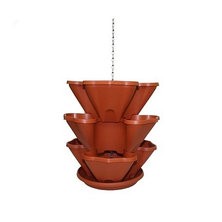 Кашпо каскад Мульти подвесной 3-х ярус на 9 растений терра