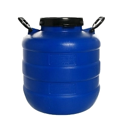 Бочка пластиковая цветная (усиленные ручки с крышкой) 40 литров