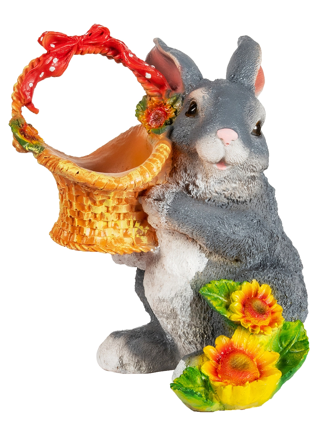 Фигура садовая Зайка с лукошком Н-35 см  