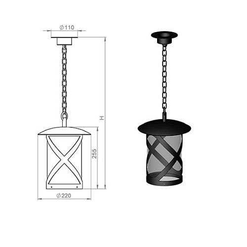 Светильник NIZZA подвес 340-01/b-02 1*60W черный