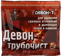 Средство для удаления сажи Девон-Трубочист в дымоходах печей и камин 40г