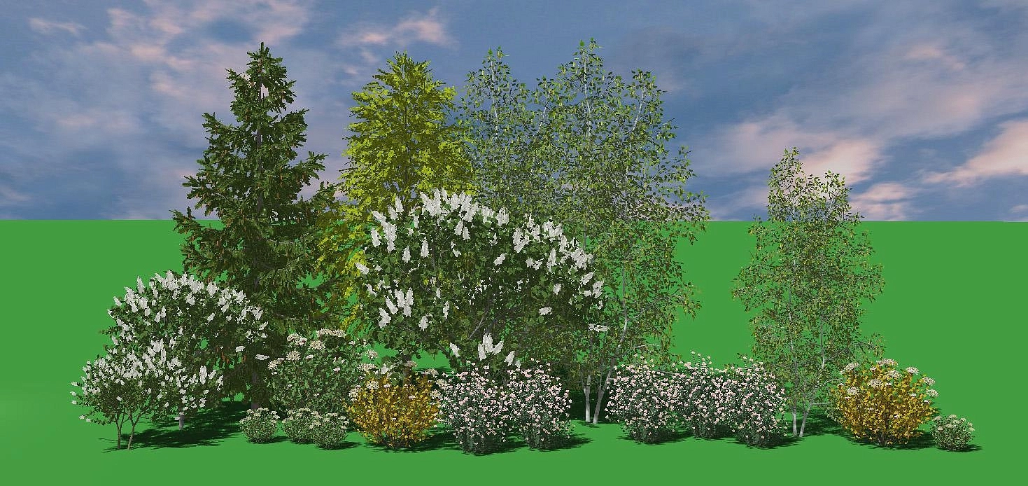 Ландшафтная композиция с сиренью №2 на опушке