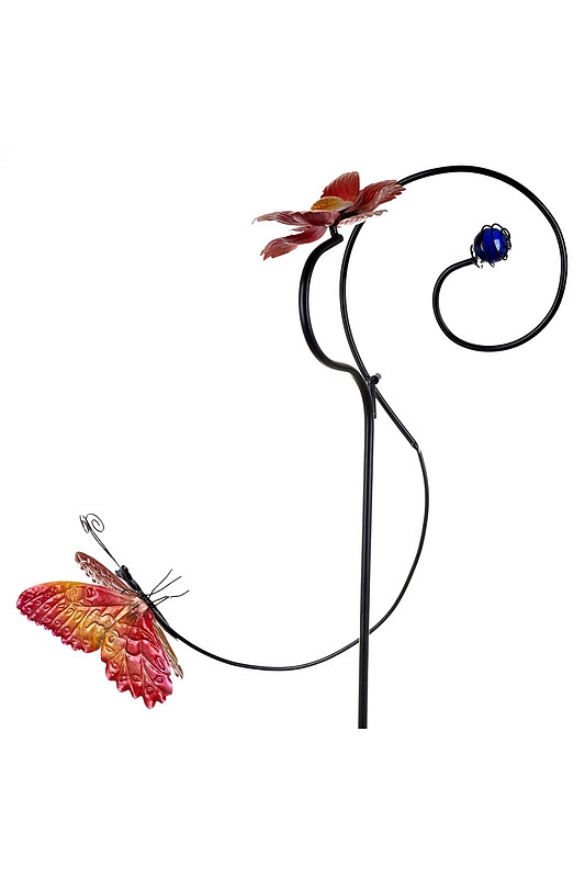 Фигура садовая Цветок с бабочкой