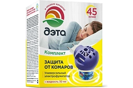 Репеллент ДЭТА Комплект от Комаров (45 ночей) фумигатор+жидкость