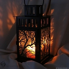 Фонарь свечной подвесной состаренный металл AC91