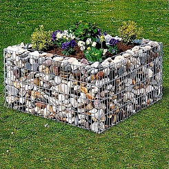 Габион Клумба квадратная каменная 0,8*0,8*0,4( яч 25*100) ФЛОРАЛАЙФ