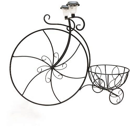 Подставка садовая Велосипед садовый 53-351 с фонарем (Айронкр)