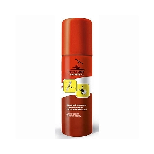 Репеллент INSEKTLINE UNIVERSAL NEW Аэрозоль защитный от кровососущих насекомых и клещей 145мл 