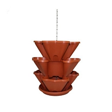 Кашпо каскад Мульти подвесной 3-х ярус на 9 растений терра