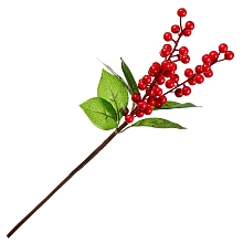 Цветок искусственный ВЕТВЬ С ЯГОДАМИ красный 40см 4-7948
