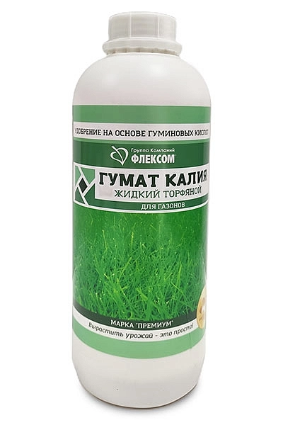 Удобрение газонное Гумат калия (жидкий торфяной) марка Б 1л