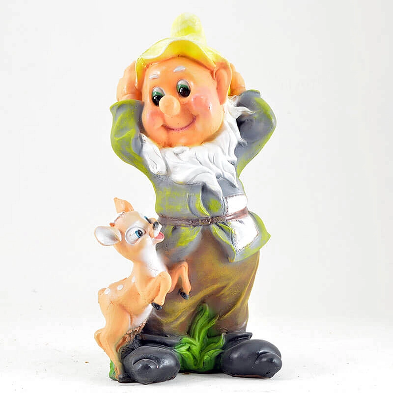 Фигура садовая Гном с олененком Н-50