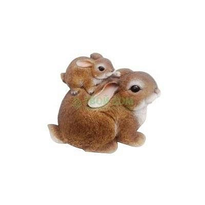 Фигура садовая Зайчиха с зайченком BJ092477