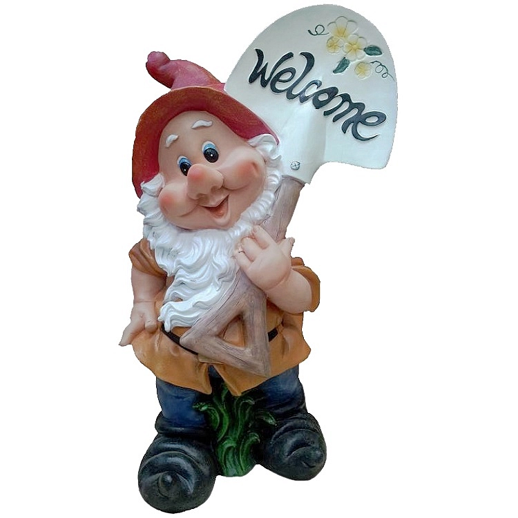 Фигура садовая Гном Большой с лопатой