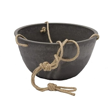 Кашпо подвесное на веревке 4л ДРЕВЕСНЫЙ УГОЛЬ