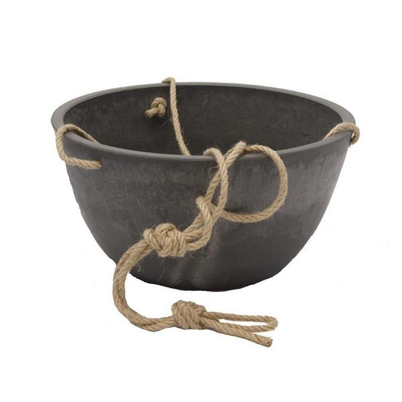 Кашпо подвесное на веревке 4л ДРЕВЕСНЫЙ УГОЛЬ