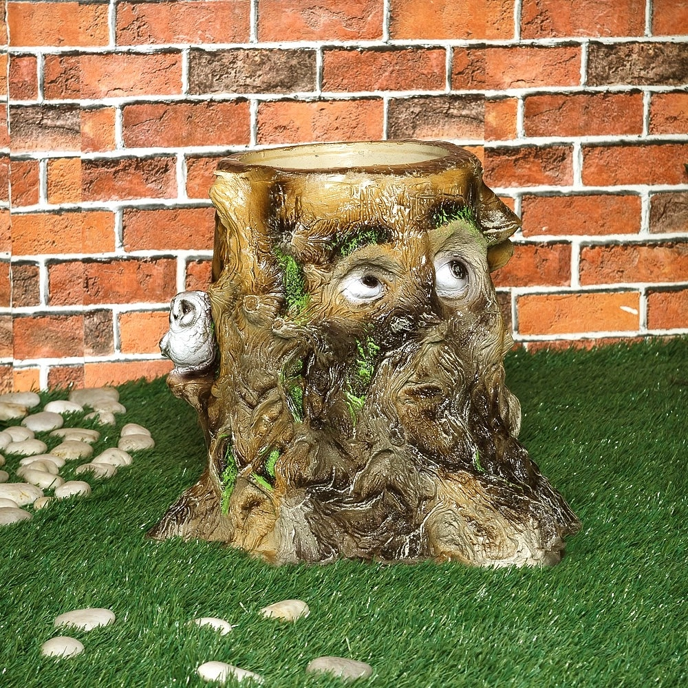 Кашпо Пень с глазами (ламинат) F04055 (Айронкр)