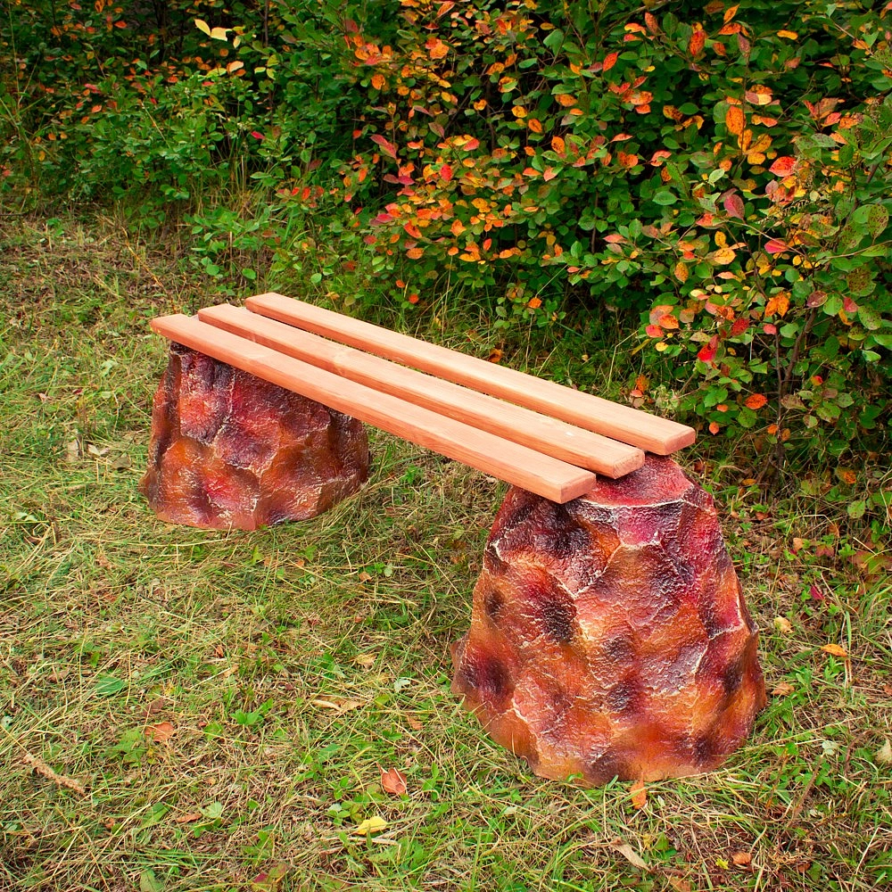 Фигура садовая Лавочка Камни (F07121 + F07121) F07041 (Айронкр)