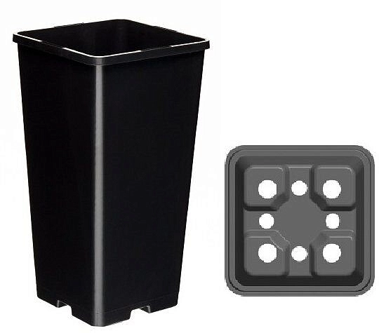 Горшок квадратный удлиненный Роза 2л