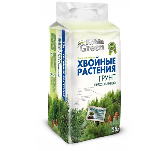 Грунт для Хвойных растений Робин Грин прессованный 25 л