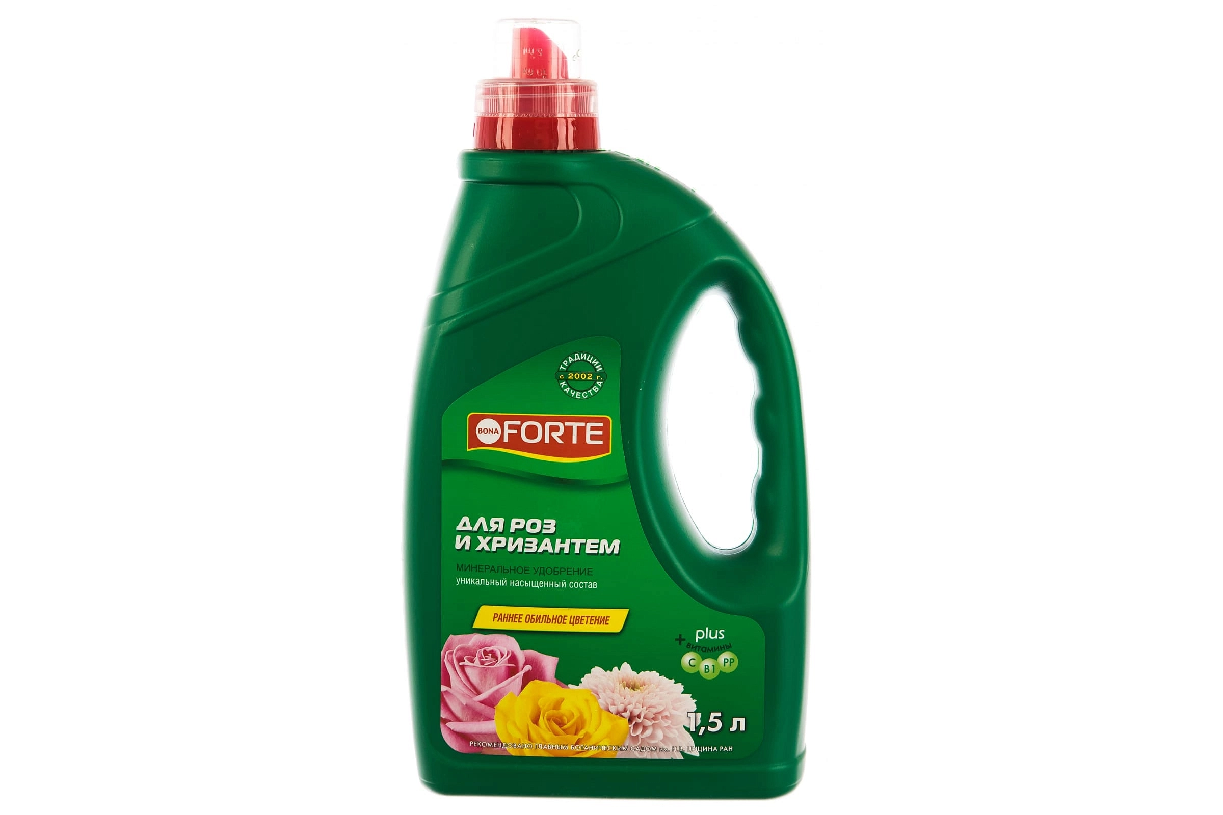 Удобрение цветочное Bona Forte ЖКУ для Роз и Хризантем 1,5л