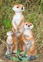 Фигура садовая Суррикатов семья Н-37см  JNG 148 