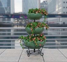 Цветочница парковая 3-х ярусная с термочашами