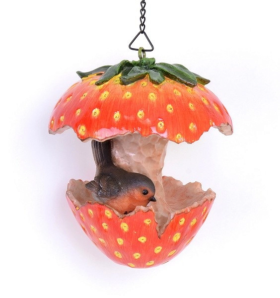 Кормушка Клубничка с птичкой