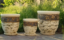 Шамот Пятилистник набор из 3-х горшков