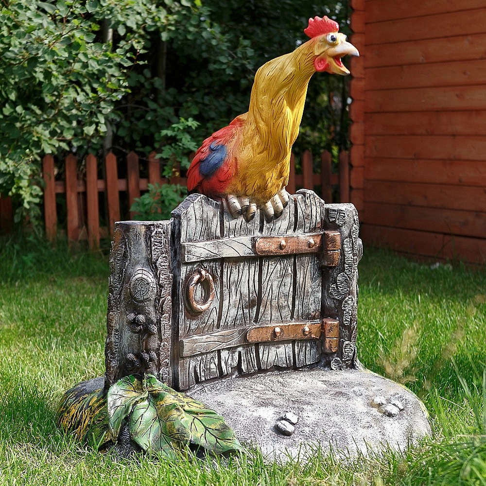 Камень декоративный Петух на заборе U08065 (Айронкр)