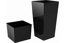 Кашпо для цветов Urbi square 11/26,6л антрацит 2 предмета DURS265-S433