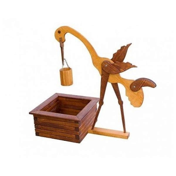 Цветочница Журавль декоративный четырехгранный колодец (дерев.)