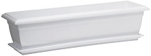 Ящик балконный ДЖЕТПЛАСТ 60см с поддоном пластик белый