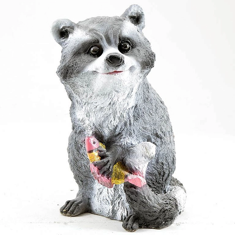 Фигура садовая Енот с рыбкой Н-37 см JNG 035 