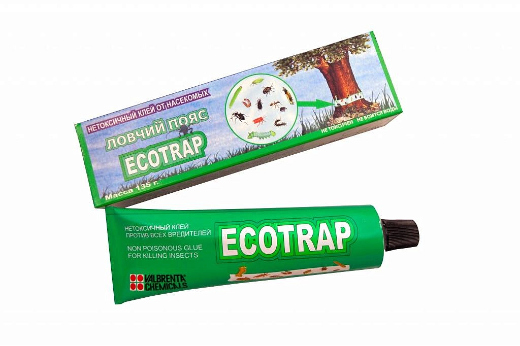 Ловчий пояс Клей Ecotrap от насекомых-вредит туба 135г 