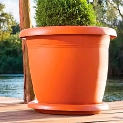 Горшок с поддоном Вилла 14 литров антрацит Горшок с поддоном Вилла 14 литров антрацит